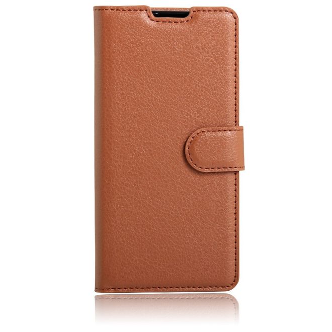 Handy Hülle für BlackBerry DTEK60 - Case aus Leder - mit Litchitextur und Standfunktion - braun