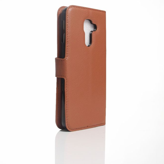 Handy Hülle für BlackBerry DTEK60 - Case aus Leder - mit Litchitextur und Standfunktion - braun