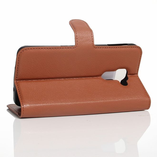 Handy Hülle für BlackBerry DTEK60 - Case aus Leder - mit Litchitextur und Standfunktion - braun