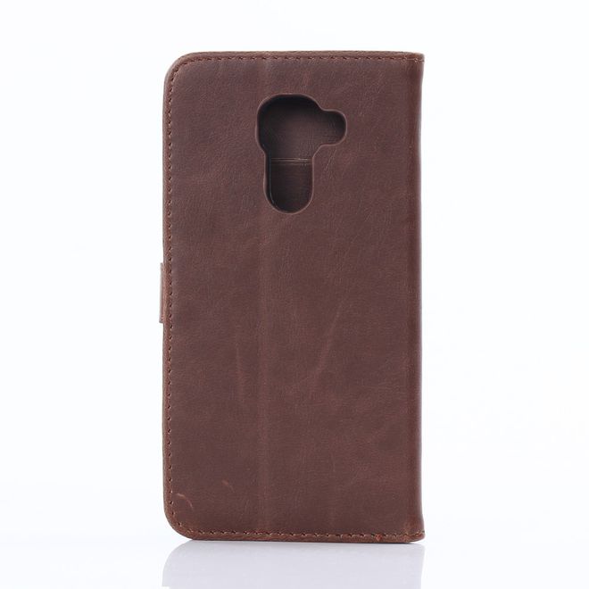 BlackBerry DTEK60 Case - Handy Hülle aus Leder - Retro Style - mit Standfunktion - kaffeefarben