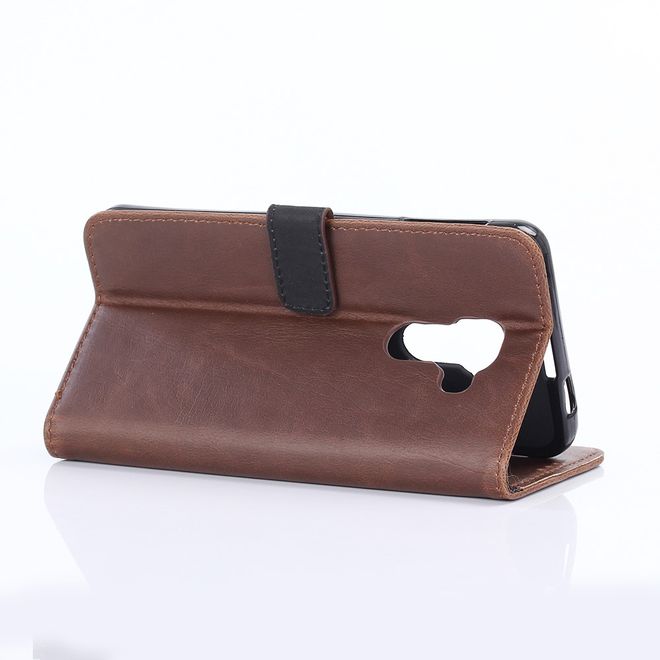 BlackBerry DTEK60 Case - Handy Hülle aus Leder - Retro Style - mit Standfunktion - kaffeefarben