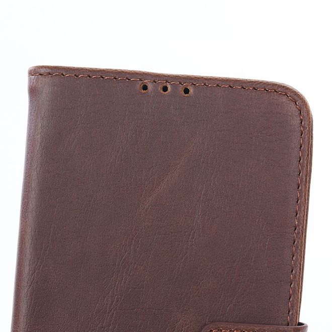 BlackBerry DTEK60 Case - Handy Hülle aus Leder - Retro Style - mit Standfunktion - kaffeefarben