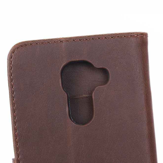 BlackBerry DTEK60 Case - Handy Hülle aus Leder - Retro Style - mit Standfunktion - kaffeefarben