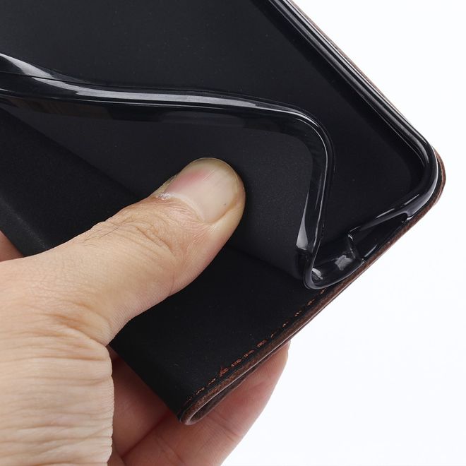 BlackBerry DTEK60 Case - Handy Hülle aus Leder - Retro Style - mit Standfunktion - kaffeefarben