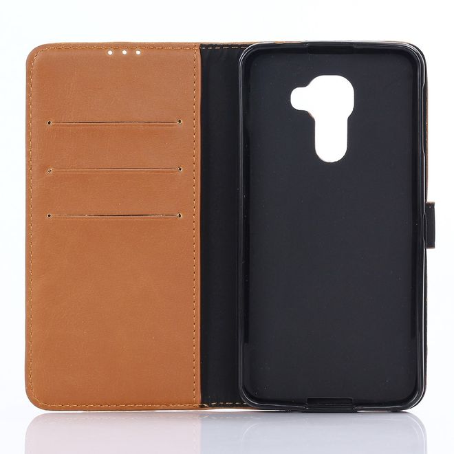 BlackBerry DTEK60 Case - Handy Hülle aus Leder - Retro Style - mit Standfunktion - braun