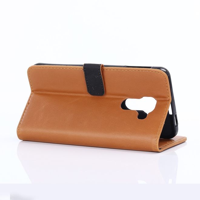 BlackBerry DTEK60 Case - Handy Hülle aus Leder - Retro Style - mit Standfunktion - braun