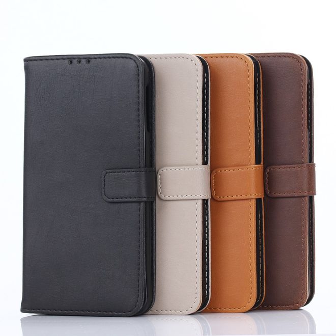 BlackBerry DTEK60 Case - Handy Hülle aus Leder - Retro Style - mit Standfunktion - braun