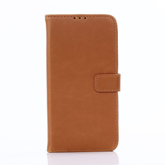 BlackBerry DTEK60 Case - Handy Hülle aus Leder - Retro Style - mit Standfunktion - braun