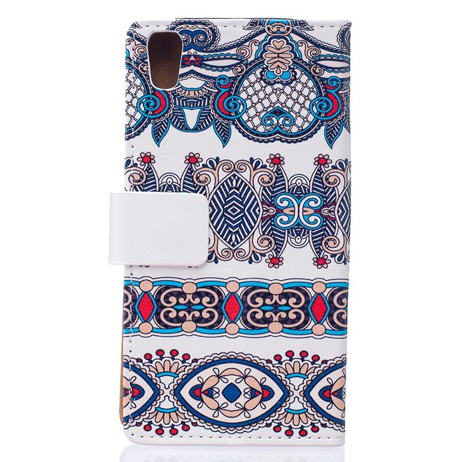 Hülle für BlackBerry DTEK50/Neon - Case aus Leder - arabisches Muster