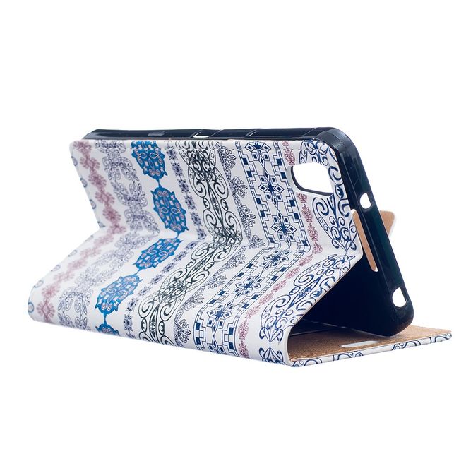 Hülle für BlackBerry DTEK50/Neon - Case aus Leder - Blumenmuster