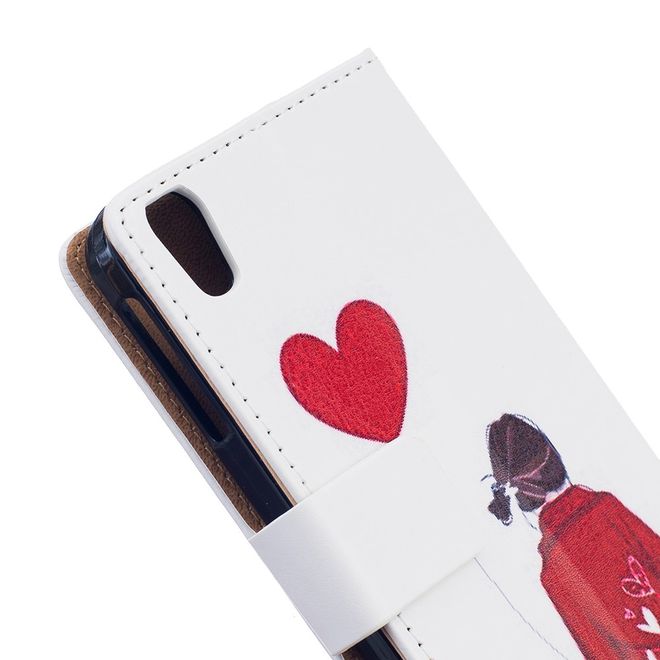 Hülle für BlackBerry DTEK50/Neon - Case aus Leder - Mädchen mit Herzballon