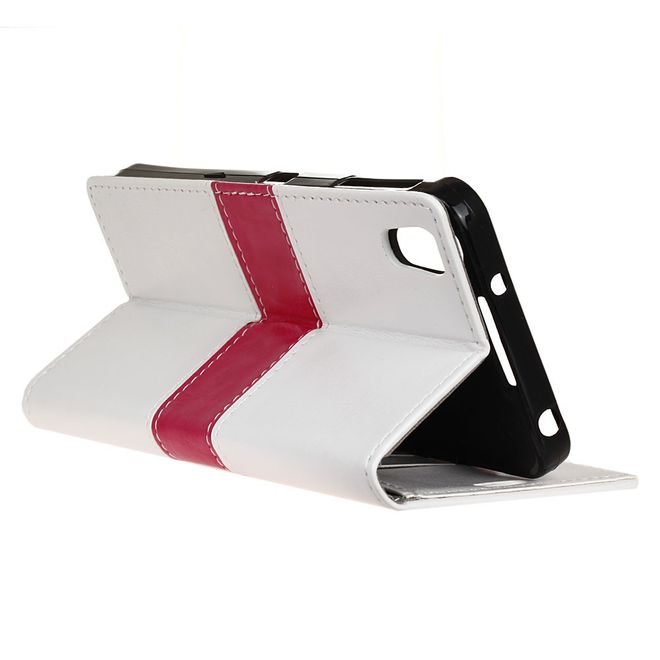 BlackBerry DTEK50/Neon Handy Hülle - Cover aus Leder - zweifarbig - weiss