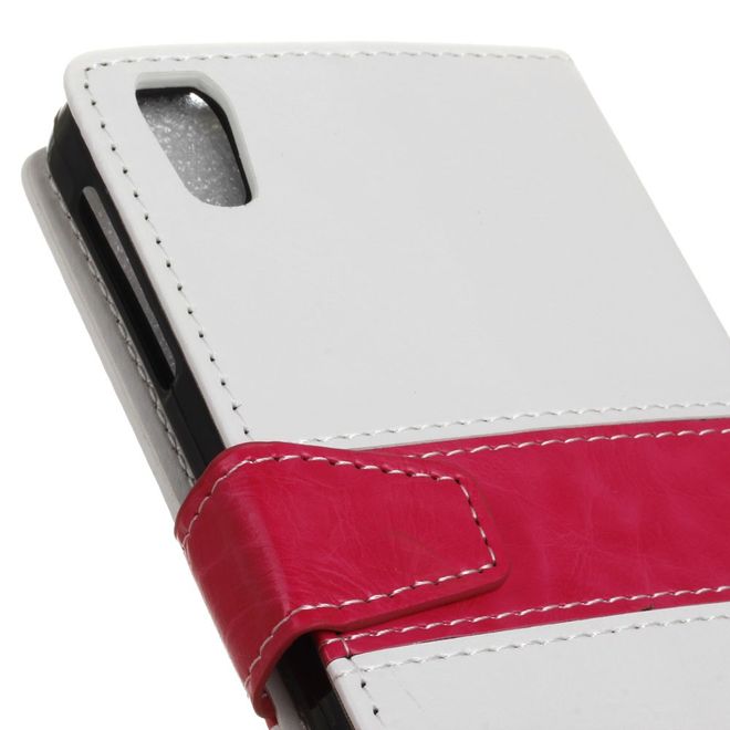 BlackBerry DTEK50/Neon Handy Hülle - Cover aus Leder - zweifarbig - weiss