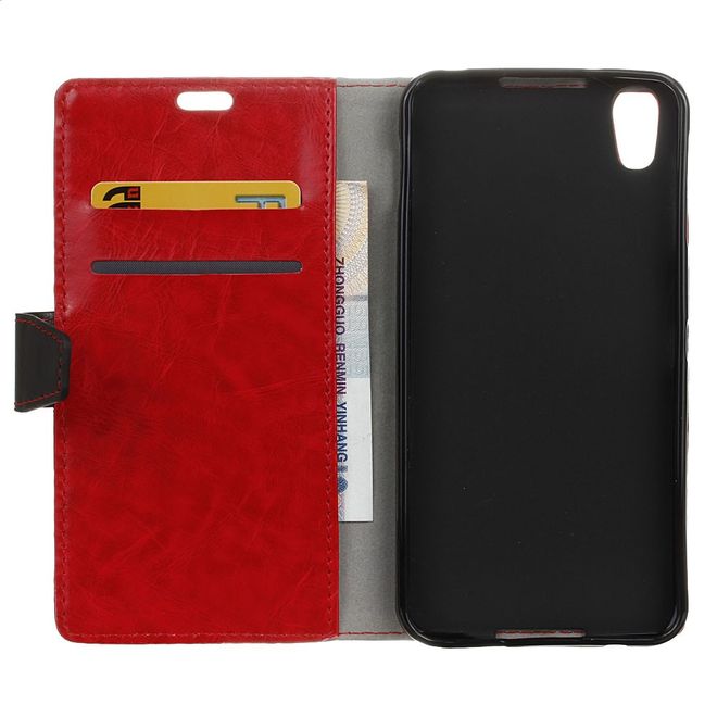 BlackBerry DTEK50/Neon Handy Hülle - Cover aus Leder - zweifarbig - rot