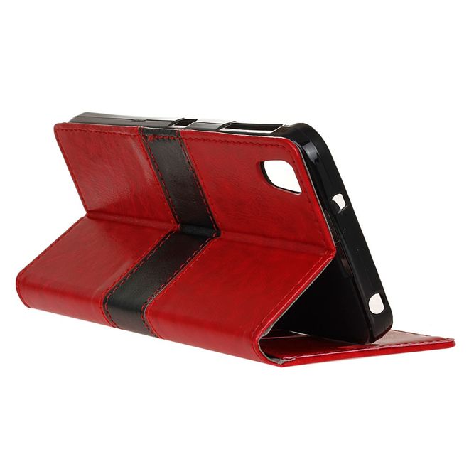 BlackBerry DTEK50/Neon Handy Hülle - Cover aus Leder - zweifarbig - rot
