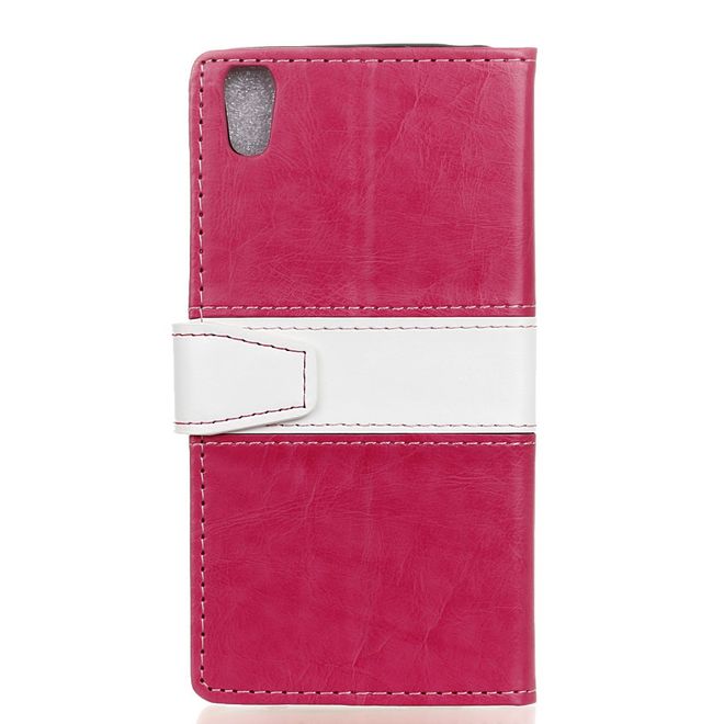 BlackBerry DTEK50/Neon Handy Hülle - Cover aus Leder - zweifarbig - rosa