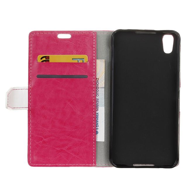 BlackBerry DTEK50/Neon Handy Hülle - Cover aus Leder - zweifarbig - rosa