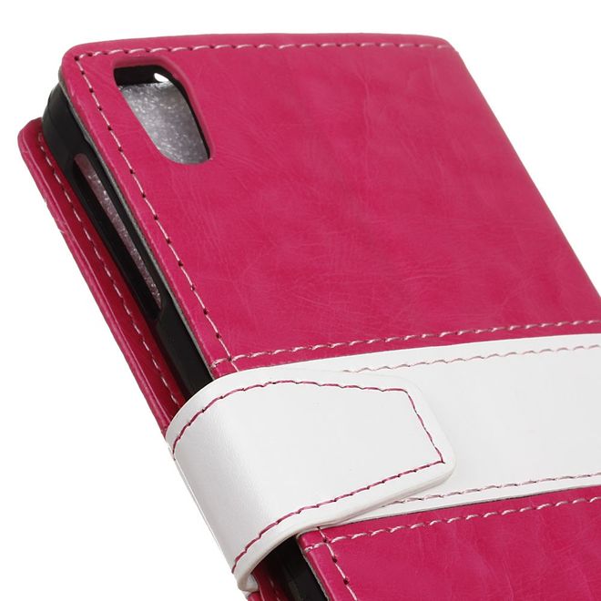 BlackBerry DTEK50/Neon Handy Hülle - Cover aus Leder - zweifarbig - rosa