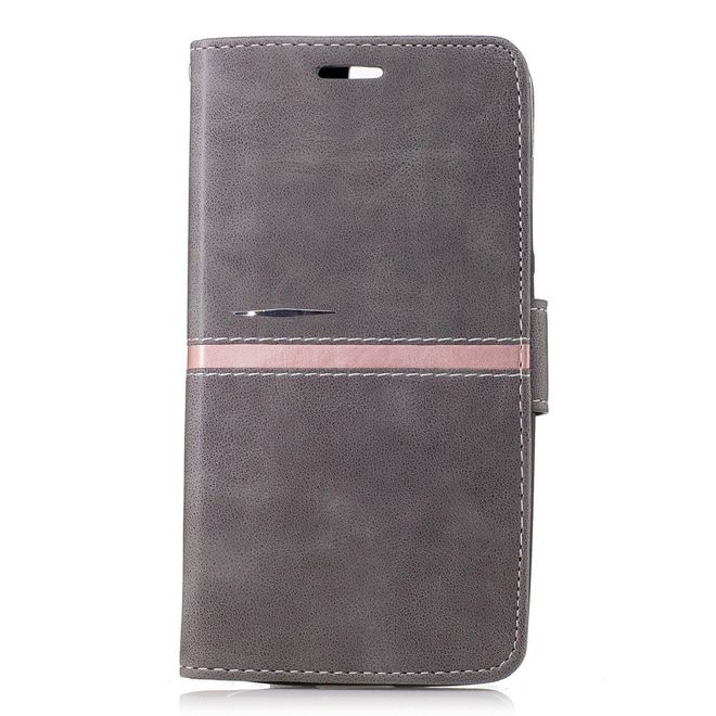 Elephone P8000 Hülle -Case aus Leder - mit Standfunktion - grau