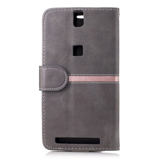 Elephone P8000 Hülle -Case aus Leder - mit Standfunktion - grau