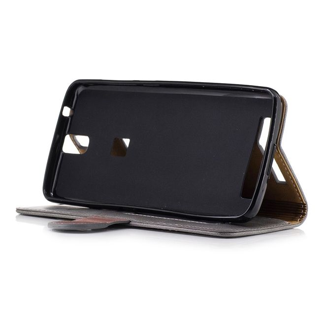 Elephone P8000 Hülle -Case aus Leder - mit Standfunktion - grau