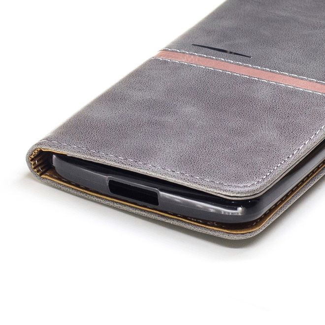 Elephone P8000 Hülle -Case aus Leder - mit Standfunktion - grau