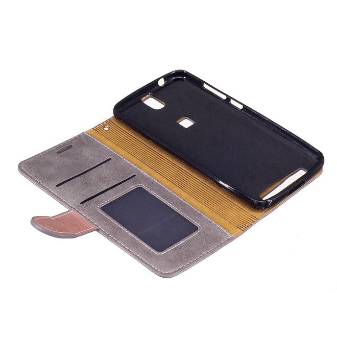 Elephone P8000 Hülle -Case aus Leder - mit Standfunktion - grau