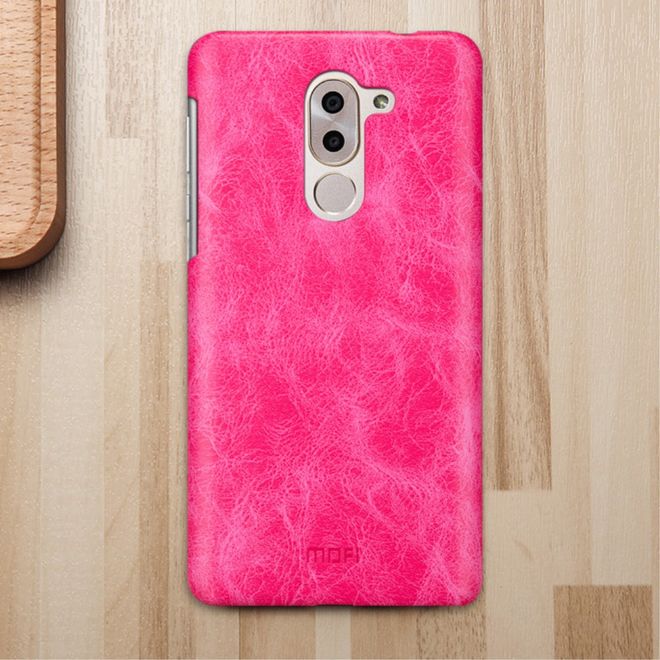 Mofi - Huawei Honor 6X Handy Hülle - Case aus Hartplastik - mit Lederüberzug - rosa