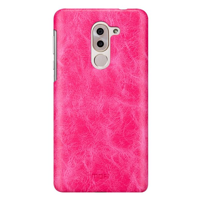 Mofi - Huawei Honor 6X Handy Hülle - Case aus Hartplastik - mit Lederüberzug - rosa