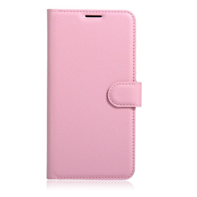 Lenovo P2 Phone Case - Leather Case - with Litchi Texture and Stand Function - Pink