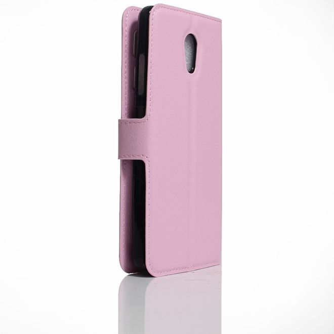 Lenovo P2 Phone Case - Leather Case - with Litchi Texture and Stand Function - Pink