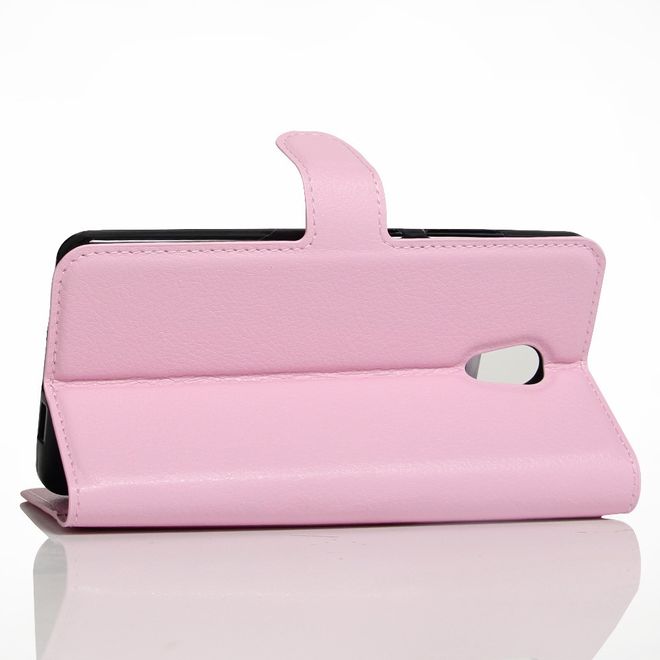Lenovo P2 Phone Case - Leather Case - with Litchi Texture and Stand Function - Pink