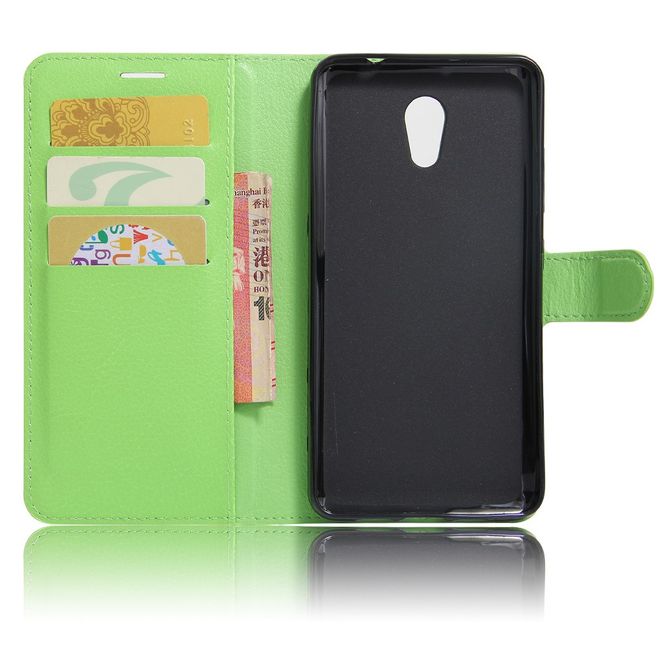 Lenovo P2 Handy Hülle - Case aus Leder - mit Litchitextur und Standfunktion - grün