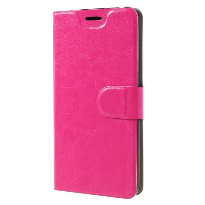 Handy Hülle für LG G6 - Crazy Horse Leder Case - mit Standfunktion - rosa