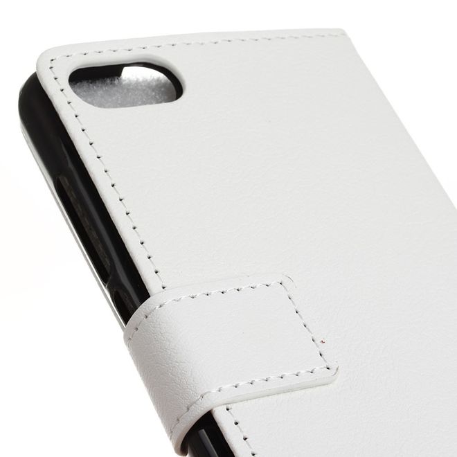 Wiko Lenny 3 Hülle - Handy Case aus Leder - mit Litchitextur - weiss