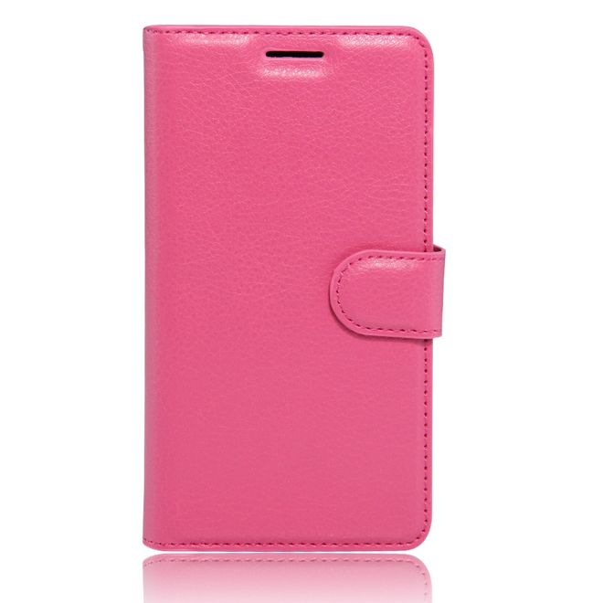 Wiko U Feel Go Handy Hülle - Case aus Leder - mit Litchitextur und Standfunktion - rosa