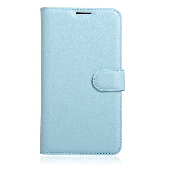 Wiko U Feel Go Handy Hülle - Case aus Leder - mit Litchitextur und Standfunktion - hellblau