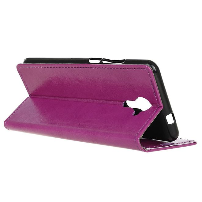 Hülle für Wiko U Feel Prime - Crazy Horse Leder Case - mit Kreditkartenslot - purpur
