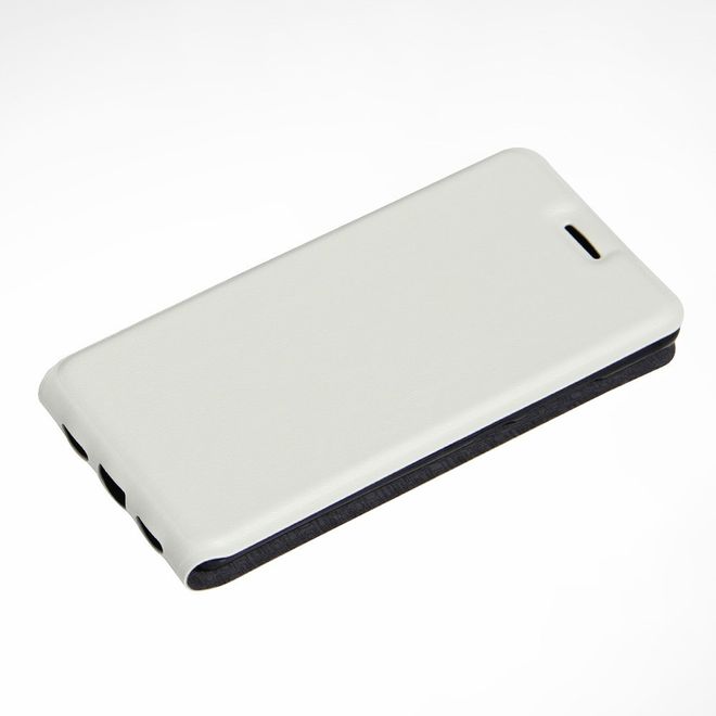 Handyhülle für Xiaomi Mi 5s - Leder Flip Case - vertikal - mit Fotofach - weiss