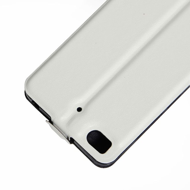 Handyhülle für Xiaomi Mi 5s - Leder Flip Case - vertikal - mit Fotofach - weiss