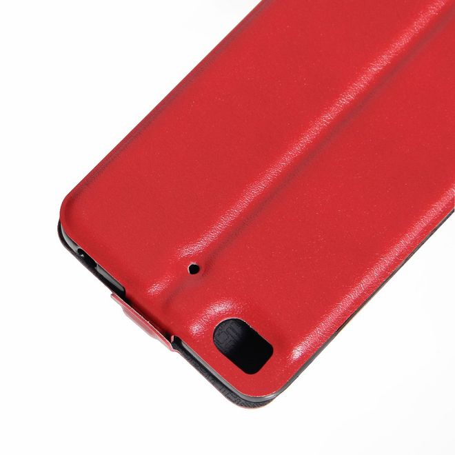 Handyhülle für Xiaomi Mi 5s - Leder Flip Case - vertikal - mit Fotofach - rot