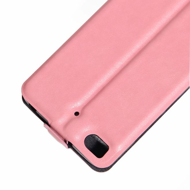 Handyhülle für Xiaomi Mi 5s - Leder Flip Case - vertikal - mit Fotofach - pink