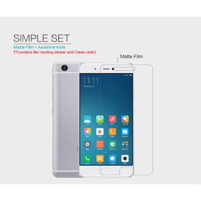 Nillkin - Xiaomi Mi 5s Schutzfolie - mit Blendschutz und kratzfester Beschichtung - matt