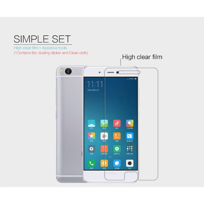 Nillkin - Xiaomi Mi 5s Schutzfolie - mit Anti-Fingerabdruck Beschichtung - klar