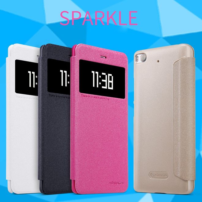 Nillkin - Case für Xiaomi Mi 5s - Hülle aus Leder - mit kleinem Fenster - Sparkle Series - gold