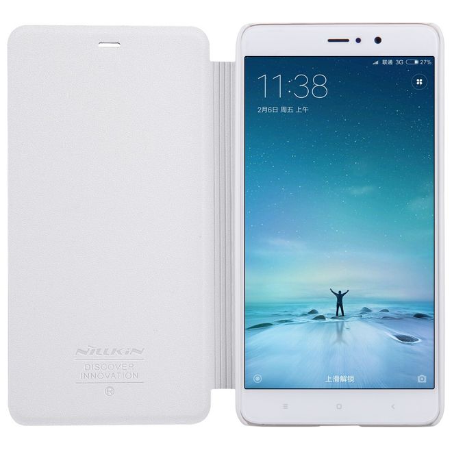 Nillkin - Case für Xiaomi Mi 5s Plus - Hülle aus Leder - mit kleinem Fenster - Sparkle Series - weiss