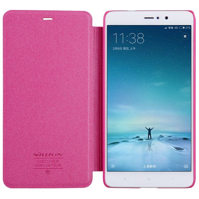 Nillkin - Case für Xiaomi Mi 5s Plus - Hülle aus Leder - mit kleinem Fenster - Sparkle Series - rosa