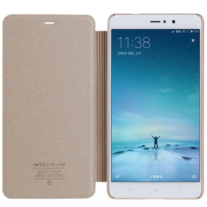 Nillkin - Case für Xiaomi Mi 5s Plus - Hülle aus Leder - mit kleinem Fenster - Sparkle Series - gold
