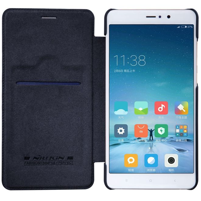 Nillkin - Xiaomi Mi 5s Plus Hülle - Case aus leder - mit Kreditkartenslot - Qin Series - schwarz