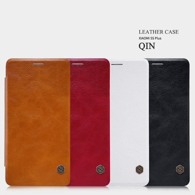 Nillkin - Xiaomi Mi 5s Plus Hülle - Case aus leder - mit Kreditkartenslot - Qin Series - schwarz